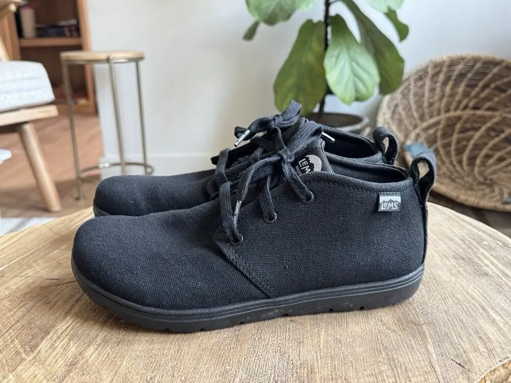 Lems Chukka Canvas Vegan Blackout Shoes W 10 M 8.5 Unisex Barefoot